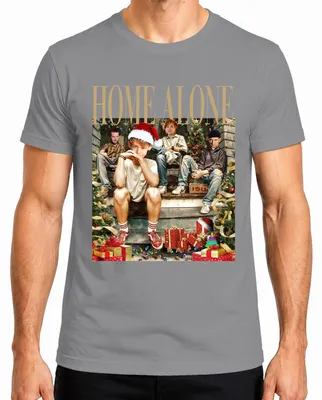Imagen del producto de Camiseta para hombre, estilo retro vintage, con motivos de "Mi Villano Favorito" (Home Alone), con imágenes de Kevin, Kate, Harry y Marv. Ideal para Navidad (Christmas, Xmas). Color: gris. Talla: S
