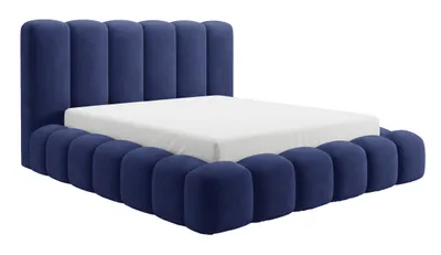 Obrázek produktu pro Postel s čalouněnou částečně čalouněnou konstrukcí 160x200 Selvo, s úložným prostorem, rošt - postel s polštářovým efektem a silným pěnovým polstrováním - modrá, Obrázek vytvořený pomocí AI