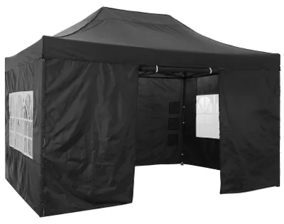 Image de Tente de réception - Pavillon - Tente de jardin - Tente de fête - Structure pliante - 3x4,5 mètres - Polyester imperméable