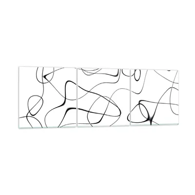 Produktbild von Bilder auf glas - 3 Teile - Linie nichts Muster - 150x50cm - Glasbilder - Wandbilder - Bilder - zum Aufhängen bereit - Wanddekoration aus Glas - Glas Bilder - Wandbild auf Glas - GCA150x50-5054