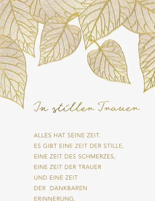 Produktbild von Trauer – Beileid - Kondolenzkarte im Format 11,5 x 17 cm mit