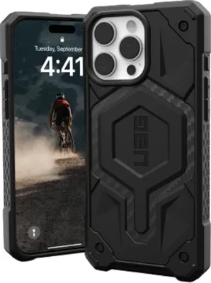 Zdjęcie produktu dla Urban Armor Gear Monarch Pro, Pokrowiec, Apple, iPhone 16 Pro, 16 cm (6.3"), Czarny, Carbon