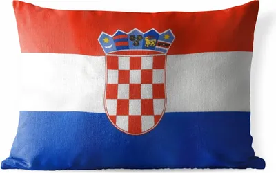 Produktbild von MuchoWow® Outdoor Kissen - Foto der kroatischen Flagge - 60x40 cm - Wetterfest - Lounge Kissen - Zierkissen - Kissen für Innenräume