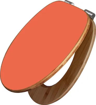 Produktbild von banjado Design WC Sitz Bambus Absenkautomatik -Orange - Toilettendeckel mit Absenkautomatik Holz/hochwertiger Bambus Klodeckel/WC-Sitz für alle gängigen Toiletten [TDB2-0011]