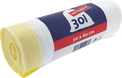 Obrázek produktu pro Vložky do koše 30 litrů bílé se stahovací šňůrkou 1 role
