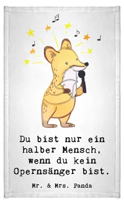 Produktbild von Mr. & Mrs. Panda Handtuch Opernsänger Herz - Weiß - Geschenk, gäste wc, Kleines, Gästetuch, Frotteetuch, Klein