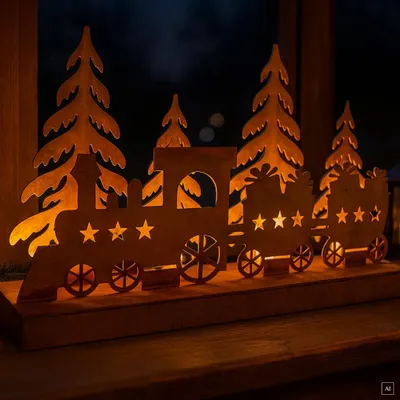 Produktbild von Weihnachtszug LED batteriebetrieben warm-weiß 8x35x20 cm
