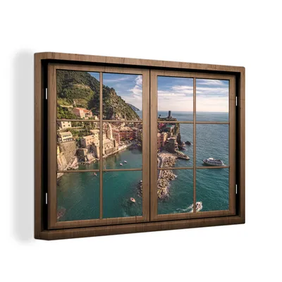 Produktbild von OneMillionCanvasses® - Leinwandbilder - 150x100 cm, Durchsichtig - Fenster - Insel, Wandbilder Kunstdruck Wanddekoration