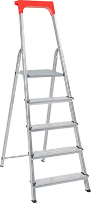 Produktbild von Alu Stufenleiter/Haushaltsleiter mit 5 Stufen, Arbeitshöhe bis 2995 mm