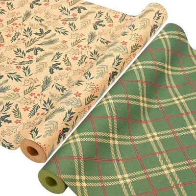 Produktbild von Famanu Geschenkpapier Rollen 43 cm x 15 m - Recycelbares Kraftpapier für Geschenke