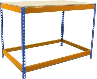 Image de Établi Baumax DIY, 900 x 1200 mm, bleu-orange, 400 kg