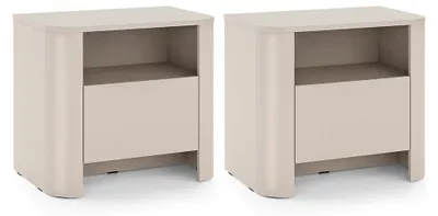 Produktbild von 2er-Set Nachtkonsole Bari Nachttisch 58x39x52cm Farbe wählbarKaschmir