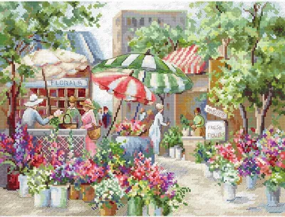 Produktbild von Letistitch Kreuzstich Set "Blumenmarkt"; Zählmuster, 30x23cm