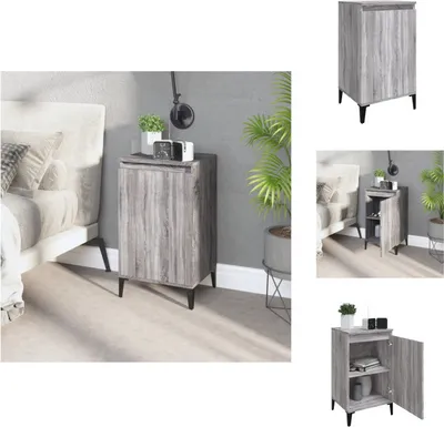 Immagine prodotto di vidaXL Comodino Grigio Sonoma 40x35x70 cm Materiale a base di legno - Comodini