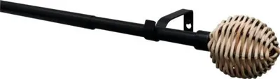 Obrázek produktu pro Teleskopická garnýž sada Koule Ø 13/16 mm černá 190-340 cm