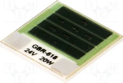 Produktbild von 1x Widerst: thick film Heizwiderst 28,8Ω gekt 20W  300°C GBR-618-24-20-2 Heizwider