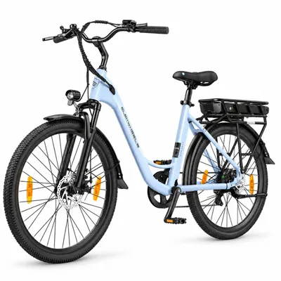 Produktbild von E-Bike Cityrad Cityrad Damen Herren 26 Zoll, 360 Wh, Tiefeinsteiger mit Federgabel Kettenschaltung, Heckmotor, 360 Wh, (Beleuchtungsset