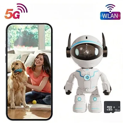 Produktbild von 5G-2,4G-Funknetzwerk-Roboterüberwachungskamera, 4MP-Funk-Innenkamera, Für die Sicherheit zu Hause, die Überwachung von Babys/Haustieren