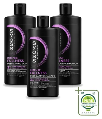 Zdjęcie produktu dla 3 sztuki szamponu Syoss Intense Fullness - 440 ml - opakowanie zbiorcze