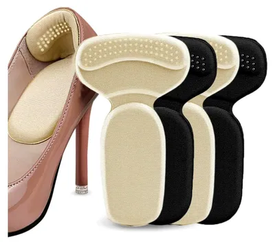 Produktbild von 2 Paar Antirutsch-Fersenpolster - Fersenschutz-Gel-Einlagen für zu große Schuhe und Stiefel - Fersenkissen und Schuhfüller - 4 Stück