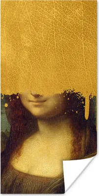 Produktbild von MuchoWow® Poster Mona Lisa - Da Vinci - Gold 20x40 cm - Plakat - Foto