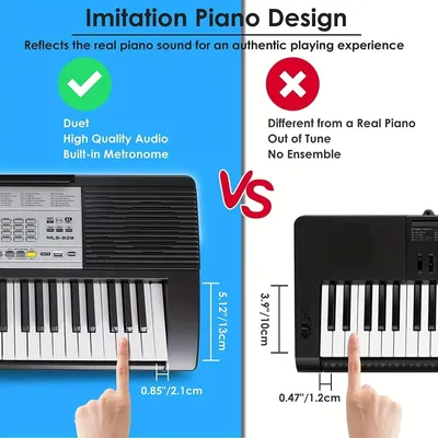 Obrázok produktu pre Klávesy – Klavír s klávesnicou – Elektronická klávesnica – Digitálne piano – Súprava klávesov – 61 klávesov