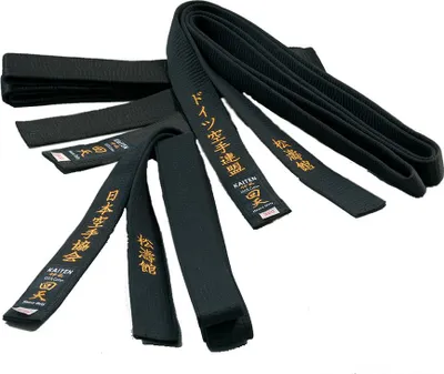 Produktbild von KAITEN Karategürtel Satin Schwarz - 4 cm Breit - Schwarzgurt Kunstseide - Länge 320 cm