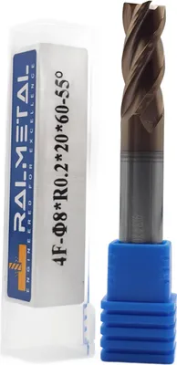 Obrázek produktu pro Radiální fréza z plného karbidu 8 x R0,2 x 60 mm 55 HRC