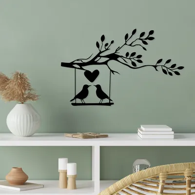 Produktbild von Wallity, Love- SKL2558, Schwarz, Sonstige Wohndekorationen, 70 x 44 cm, 100% Metall (Dicke: 1