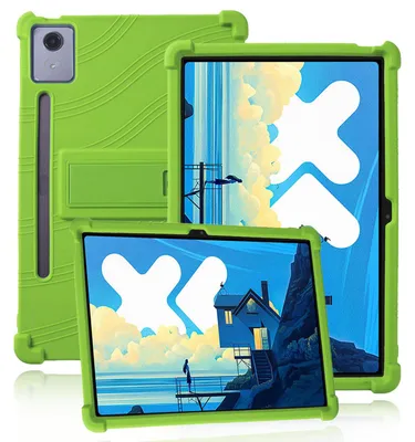 Obrázek produktu pro Tableta Pouzdro pro Lenovo Tab P12 12,7" 2023, nárazuvzdorné měkké silikonové ochranné pouzdro se stojánkem Zelená