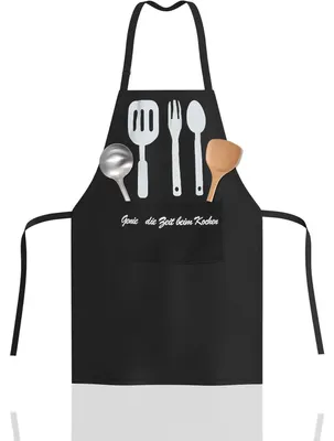 Produktbild von Kochschürze Baumwolle Schwarz 70 x 85 cm mit 2 Taschen