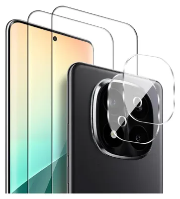 Produktbild von 2x Display + Kamera Glas für Xiaomi Redmi Note 14 Pro+ 5G Panzerfolie Displayglas Kameraglas 9H Schutzglas