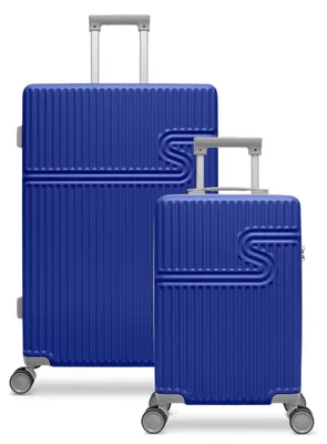 Produktbild von Kofferset 2-teilig - Handgepäck Koffer 28L- Reisekoffer 86L - Hartschale Trolley Koffer - TSA-Zahlenschloss - Dazzling Blue