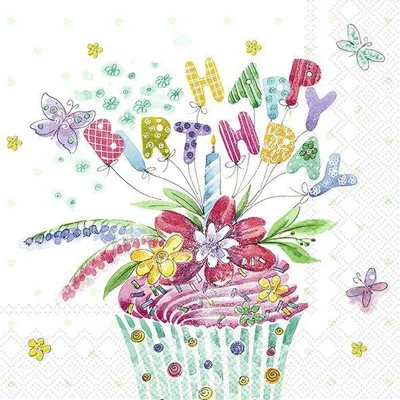 Produktbild von BIRTHDAY CUPCAKE Lunch-Servietten L 954800
