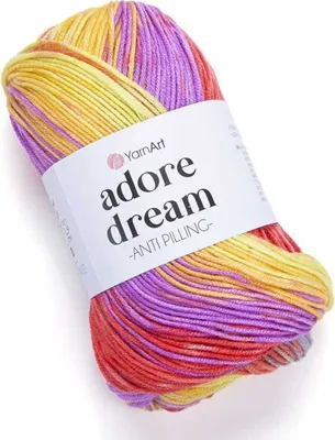 Produktbild von YarnArt Adore Dream 1060, 100% Antipilling Acryl, Weich & Glatt, Mehrfarbig, 280m/100g