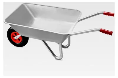 Produktbild von Schubkarre 80L verzinkt, leicht, 80kg Tragfähigkeit, Gummigriffe, Gartenwagen, Handwagen, Transportwagen