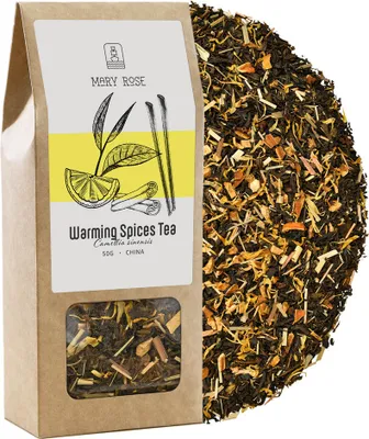 Produktbild von Mary Rose - Schwarzer Tee Warming Spices 50g - Yunnan, Zimt, Orange, Nelke, Cayennepfeffer - Wärmend, Aromatisch, Belebend - Aus China