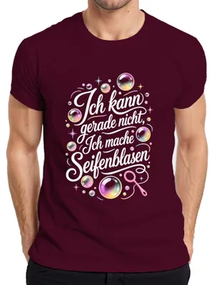 Productafbeelding van "Ik kan nu niet" - T-shirt met opdruk, sarcastische opmerking, voor heren, bordeauxrood, maat XL