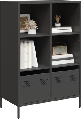 Image de Maison Exclusive - Buffet haut noir 68x39x103,5 cm Acier