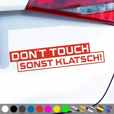 Produktbild von PantherPixel Dont Touch Aufkleber Warnung Sonst Klatsch Sticker Auto Geschenkidee Farbe Rot