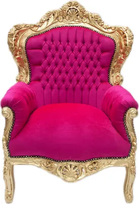 Produktbild von Barocksessel Barock Sessel Barockstuhl Armlehne Pink Gold Stoff Esszimmer Wohnzimmer Büro Flur Schminkstuhl Klassisch Barock Stuhl Premium Luxus