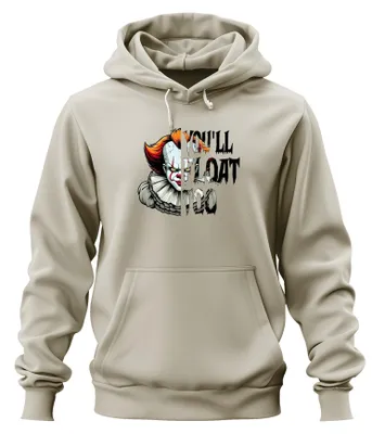 Productafbeelding van Pennywise griezelclown, horror, Halloween, retro, vintage, onheilspellend, uni, hoodie, sweater, natuur, maat M