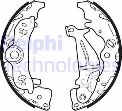 Produktbild von DELPHI Bremsbackensatz Trommelbremse Hinten für HYUNDAI H-1 Travel (TQ) 295mm LS2138