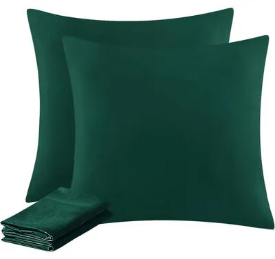 Produktbild von Kissenbezug 80x80 2er Set Dunkelgrün Mikrofaser mit Reißverschluss  Bügelfrei
