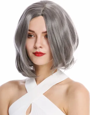 Produktbild von WIG ME UP Perücke kurz Longbob Mittelscheitel Grau YZF-4360-171