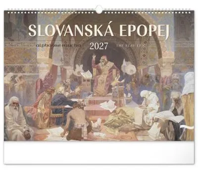 Obrázok produktu pre NOTIQUE Nástenný kalendár "Slovanská epopej" – Alfons Mucha, rok 2027, 48 x 33 cm