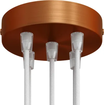 Image de Kit Creative-Cables : rosace cylindrique en métal à 5 trous - Conique, cuivre satiné