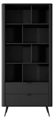 Produktbild von Standregal Lante Bücherregal 88x38x194cm schwarz abgerundet