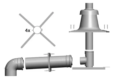 Immagine prodotto di Wolf Anschluss-Set DN80/125 an Abgasleitung f. Schachteinbau, Edelstahl