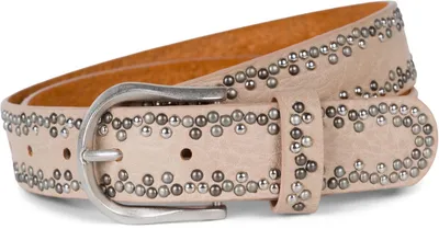 Produktbild von styleBREAKER Nietengürtel Uni bunte Nieten Leder, 90cm,Beige
